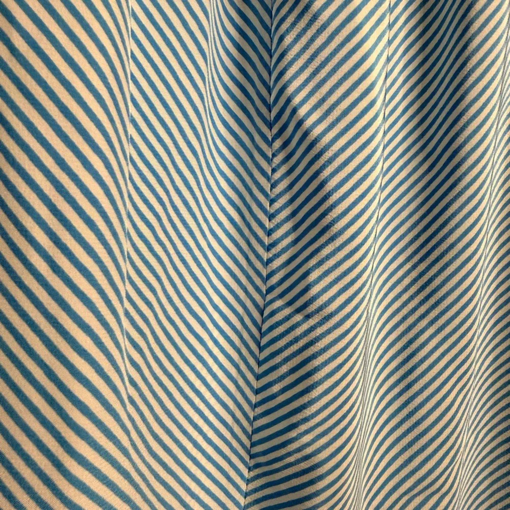 Lilly Pulitzer Teal and White Striped Silk Moxy Blouse Size XL